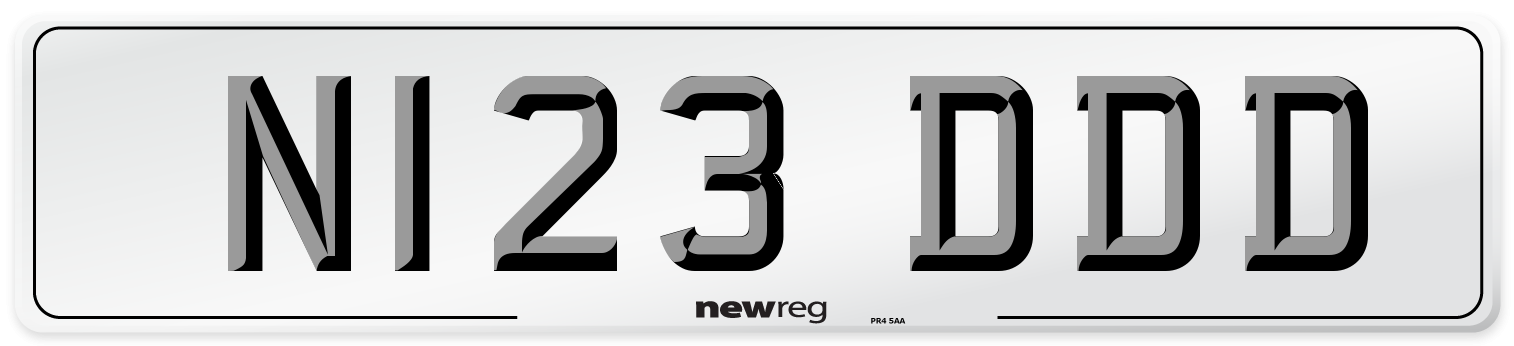 N123 DDD Number Plate from New Reg
